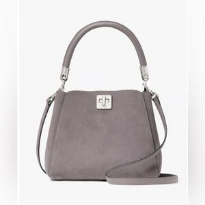 NWT KATE SPADE PHOEBE Suede Small Top Handle Satchel, Gray